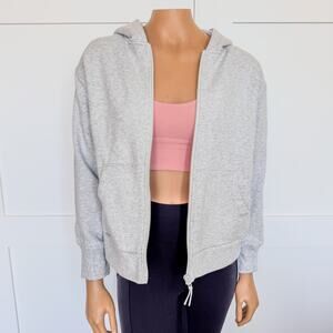Athleta Girl, All Day Full Zip Sweatshirt, Quartz Heather Grey, Girls Size XL/14